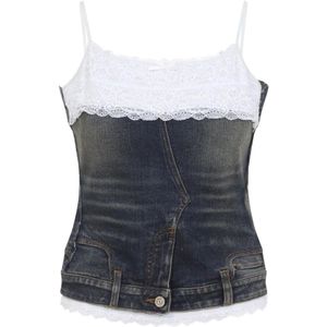 Balenciaga, Dames, Tops, Blauw, Maat: XS Katoen,