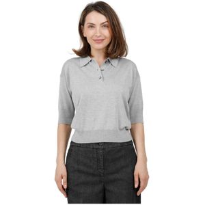 Alpha Studio, Dames, Truien, Grijs, Maat: S Zijde,