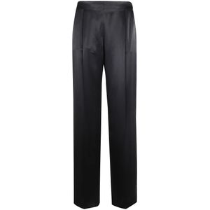 Alberta Ferretti, Dames, Broeken, Zwart, Maat: S Satijn,
