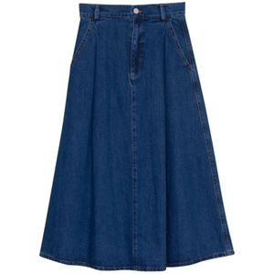 The New Society, Dames, Rokken, Blauw, Maat: S Denim,