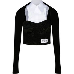 Dolce & Gabbana, Dames, Tops, Zwart, Maat: M Katoen,