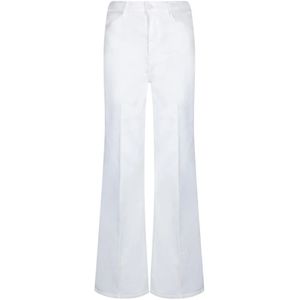 7 For All Mankind, Dames, Jeans, Wit, Maat: W24 Leer,