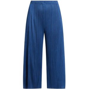 Issey Miyake, Dames, Broeken, Blauw, Maat: M Poliester,