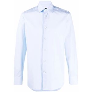 Zegna, Heren, Overhemden, Blauw, Maat: 4XL Katoen,