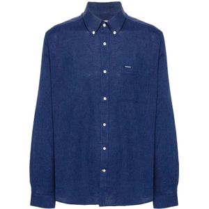 Barbour, Heren, Overhemden, Blauw, Maat: M Katoen,