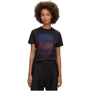 Hugo, Dames, Tops, Zwart, Maat: S Jersey,