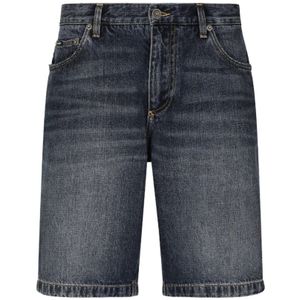 Dolce & Gabbana, Heren, Korte broeken, Blauw, Maat: L Katoen,