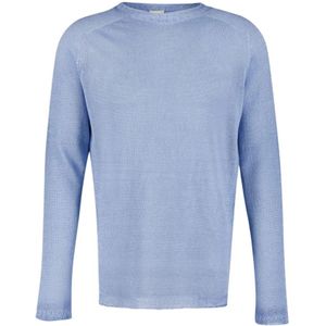 120% Lino, Heren, Truien, Blauw, Maat: 3XL Linnen,