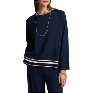 Elena Mirò, Dames, Truien, Blauw, Maat: 2XL