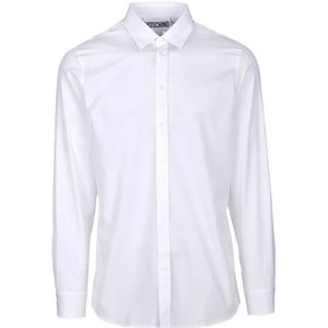 Moschino, Heren, Overhemden, Wit, Maat: S Katoen,