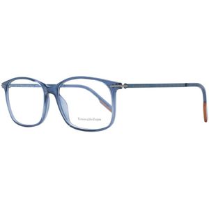 Ermenegildo Zegna - Blauwe Rechthoekige Optische Monturen - Blauw - Plastic - Titanium - Full-rim Design
