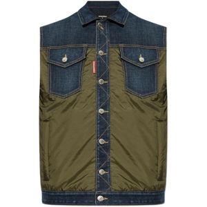 Dsquared2 Vest gemaakt van gecombineerde materialen , Green , Heren , Maat: M