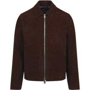 PS By Paul Smith - Leren Jas - Bruin - Lamsleer - Klassieke Kraag