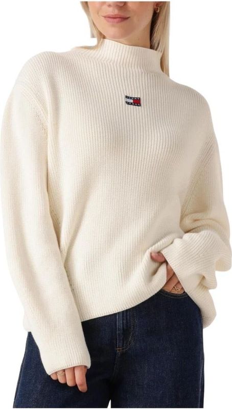 Tommy Hilfiger - Moderne Badge Trui - Wit - Dames - Katoen