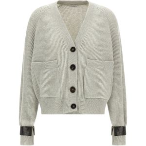 Brunello Cucinelli, Dames, Truien, Grijs, Maat: XS Kasjmier,