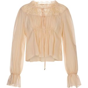 Chloé, Dames, Blouses & Shirts, Roze, Maat: M Zijde,
