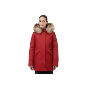 Woolrich Arctic Parka Raccoon Cloth , Red , Dames , Maat: XS