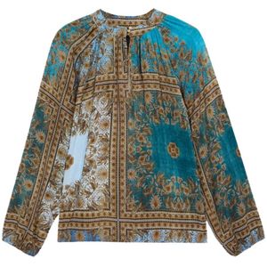 Oltre, Dames, Blouses & Shirts, Veelkleurig, Maat: S Viscose,