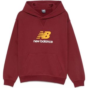 New Balance, Dames, Sweatshirts & Hoodies, Rood, Maat: S Katoen,