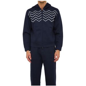 Emporio Armani, Heren, Sweatshirts & Hoodies, Blauw, Maat: XL Jersey,