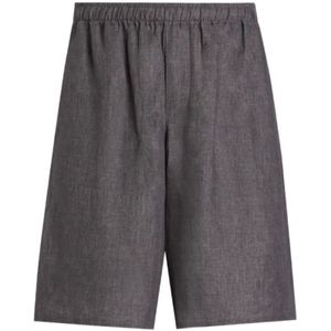 Dolce & Gabbana, Heren, Korte broeken, Grijs, Maat: XL Linnen,