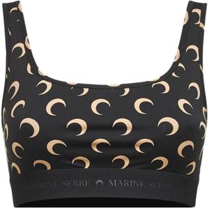 Marine Serre, Dames, Tops, Zwart, Maat: XS Jersey,