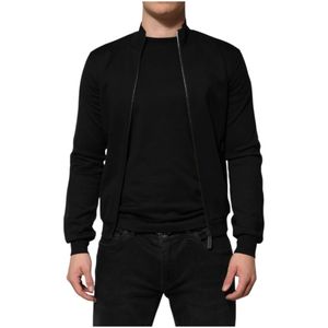 Dolce & Gabbana, Heren, Sweatshirts & Hoodies, Zwart, Maat: S Katoen,