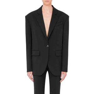 Moschino, Dames, Jassen, Zwart, Maat: S Wol,