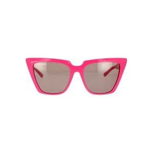 Balenciaga Cat-Eye Zonnebril met Opvallende Randen , Pink , Dames , Maat: 55 MM