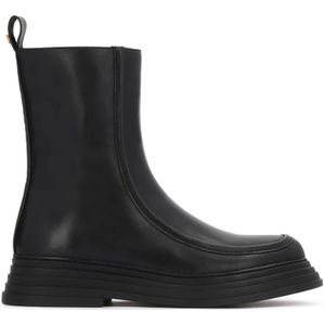 Kazar - Platte Leren Laarzen - Zwart - Dames