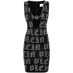 Philipp Plein, Dames, Jurken, Zwart, Maat: M Viscose,