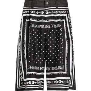 Dolce & Gabbana, Heren, Korte broeken, Zwart, Maat: XL Katoen,