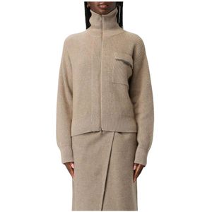 Brunello Cucinelli, Dames, Truien, Bruin, Maat: L Kasjmier,