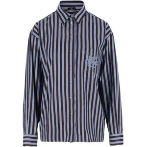Etro, Dames, Blouses & Shirts, Blauw, Maat: S Katoen,
