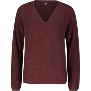 zero - Trui - Cranberry - Knitwear - V-hals - Lange Mouw
