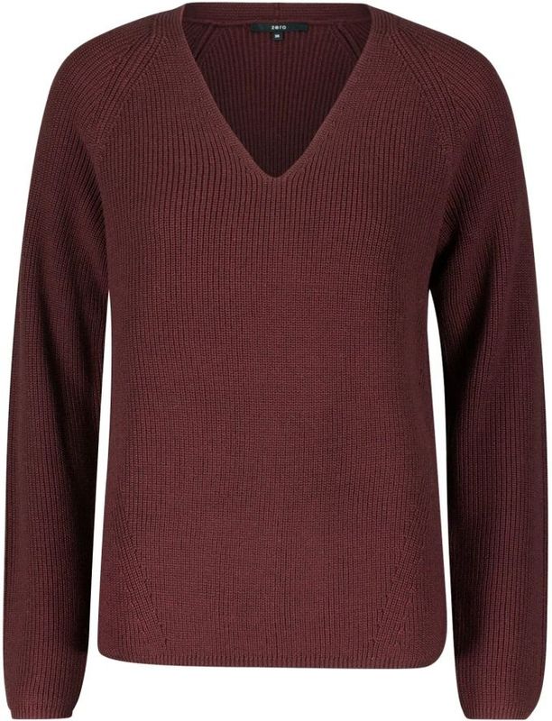 zero - Trui - Cranberry - Knitwear - V-hals - Lange Mouw