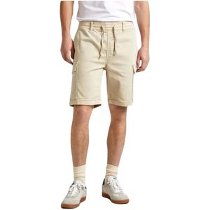 Pepe Jeans, Heren, Korte broeken, Beige, Maat: W36 Synthetisch,