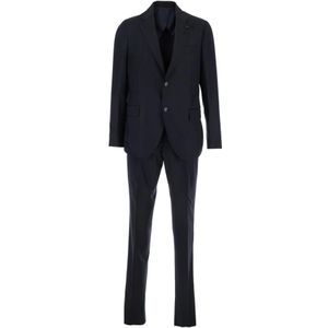 Lardini, Heren, Pakken, Blauw, Maat: M Wol,