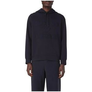 Emporio Armani - Hoodie - Blauw - Heren - Katoen - Logo Detail