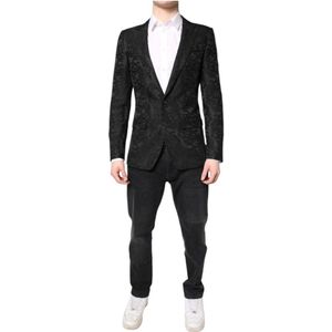 Dolce & Gabbana - Martini - Kostuum - Zwart - Leer - Glitterende Zwarte