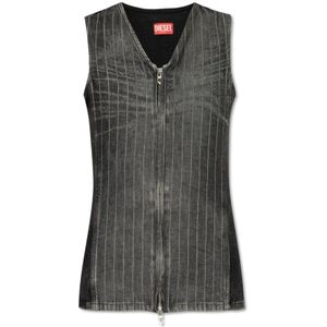 Diesel, Dames, Tops, Grijs, Maat: L Katoen,