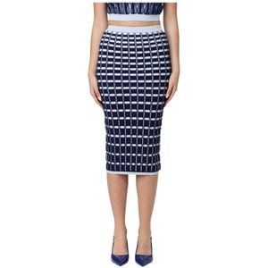 Elisabetta Franchi, Dames, Rokken, Blauw, Maat: M