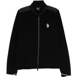 Moncler, Heren, Sweatshirts & Hoodies, Zwart, Maat: L Fleece,