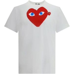Comme des Garçons Play, Heren, Tops, Wit, Maat: M Katoen,