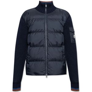 Moncler Vest met gewatteerde voorkant , Blue , Heren , Maat: 3XL