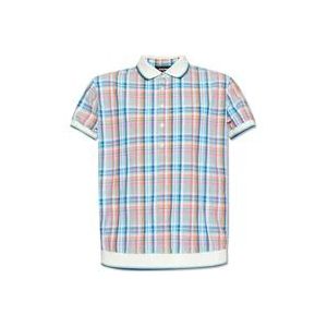 Dsquared2 Geruite polo shirt , Blue , Heren , Maat: M