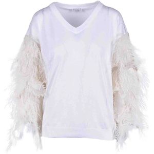 Brunello Cucinelli, Dames, Truien, Wit, Maat: M Katoen,