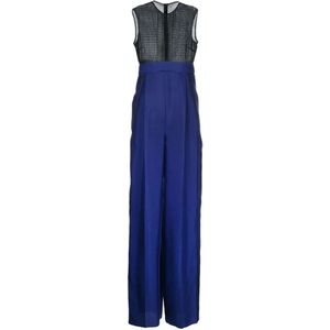 Ferragamo, Dames, Jumpsuits & Playsuits, Blauw, Maat: 2XS Zijde,