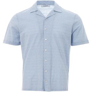 Gran Sasso, Heren, Overhemden, Blauw, Maat: L Linnen,