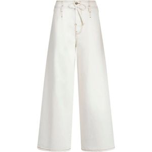Etro - Wide Leg Jeans - Wit - Dames - Katoen